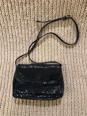 Black Mesh Crossbody Bag
